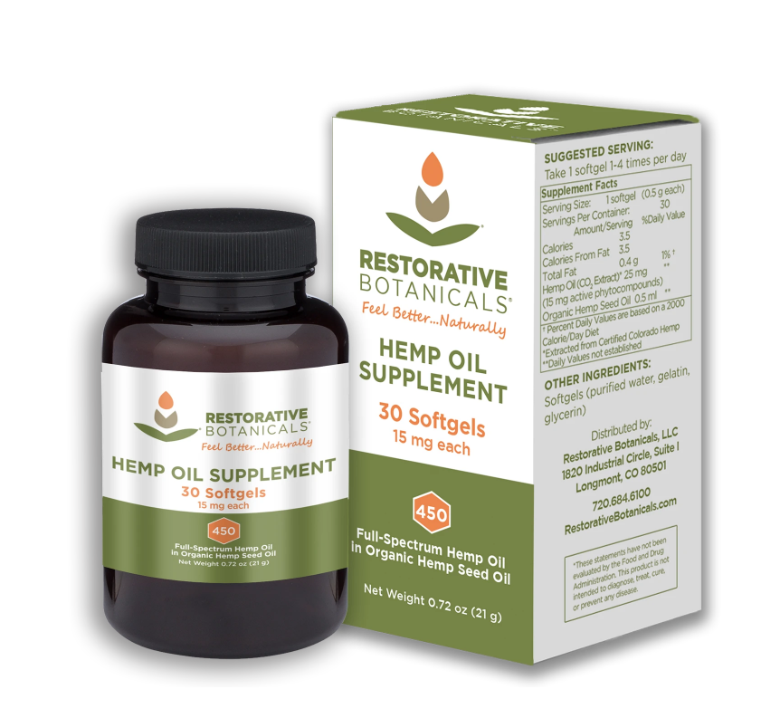 Restorative Botanicals Hemp Oil Supplement Softgels