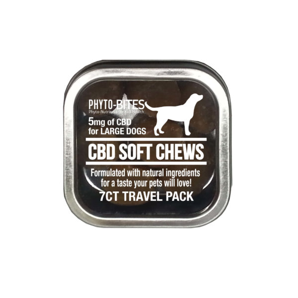 Phyto-Bites Travel Tin – 7ct 5mg CBD Soft Chews For Large Dogs