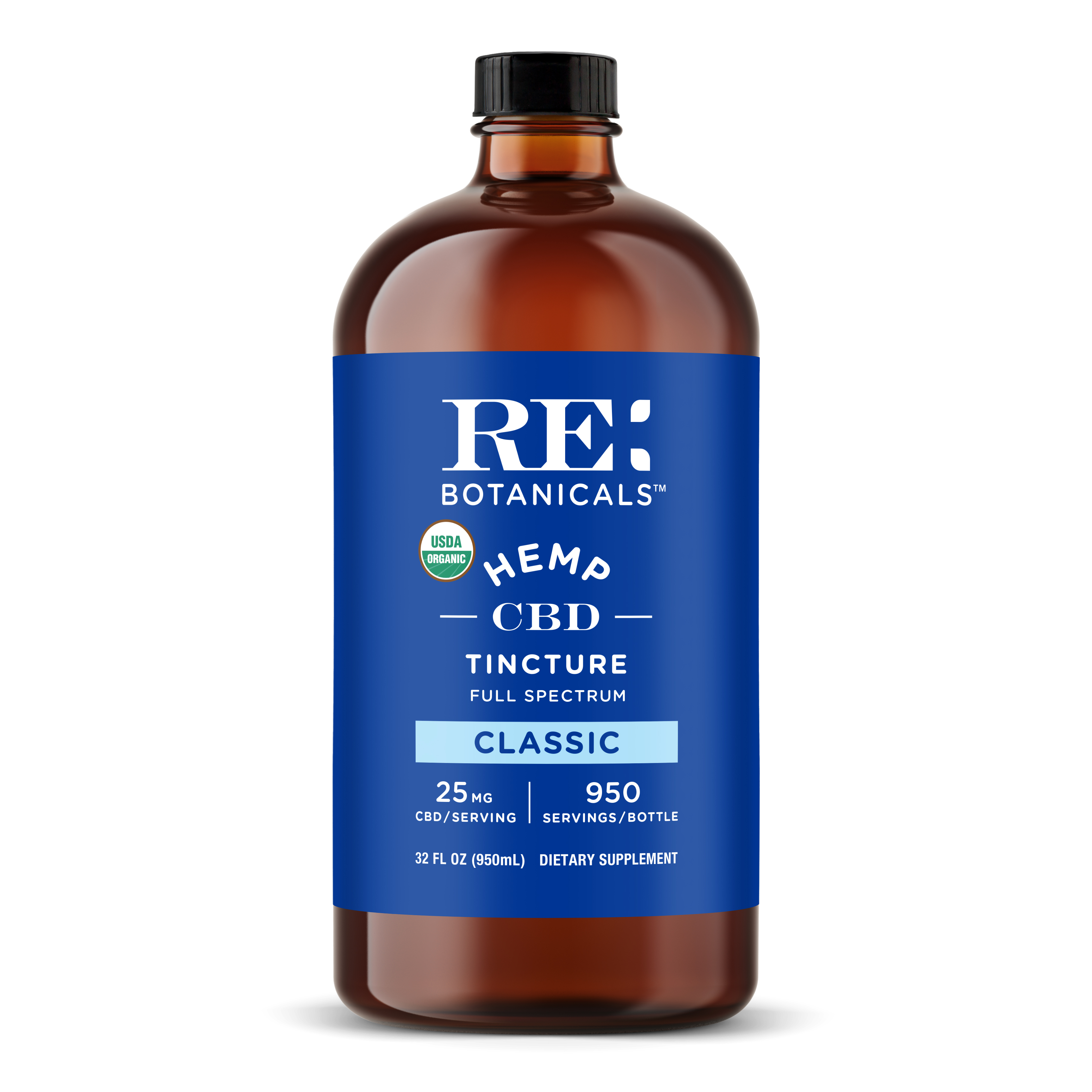RE Botanicals: Hemp 25 Classic CBD Oil (32oz bulk)