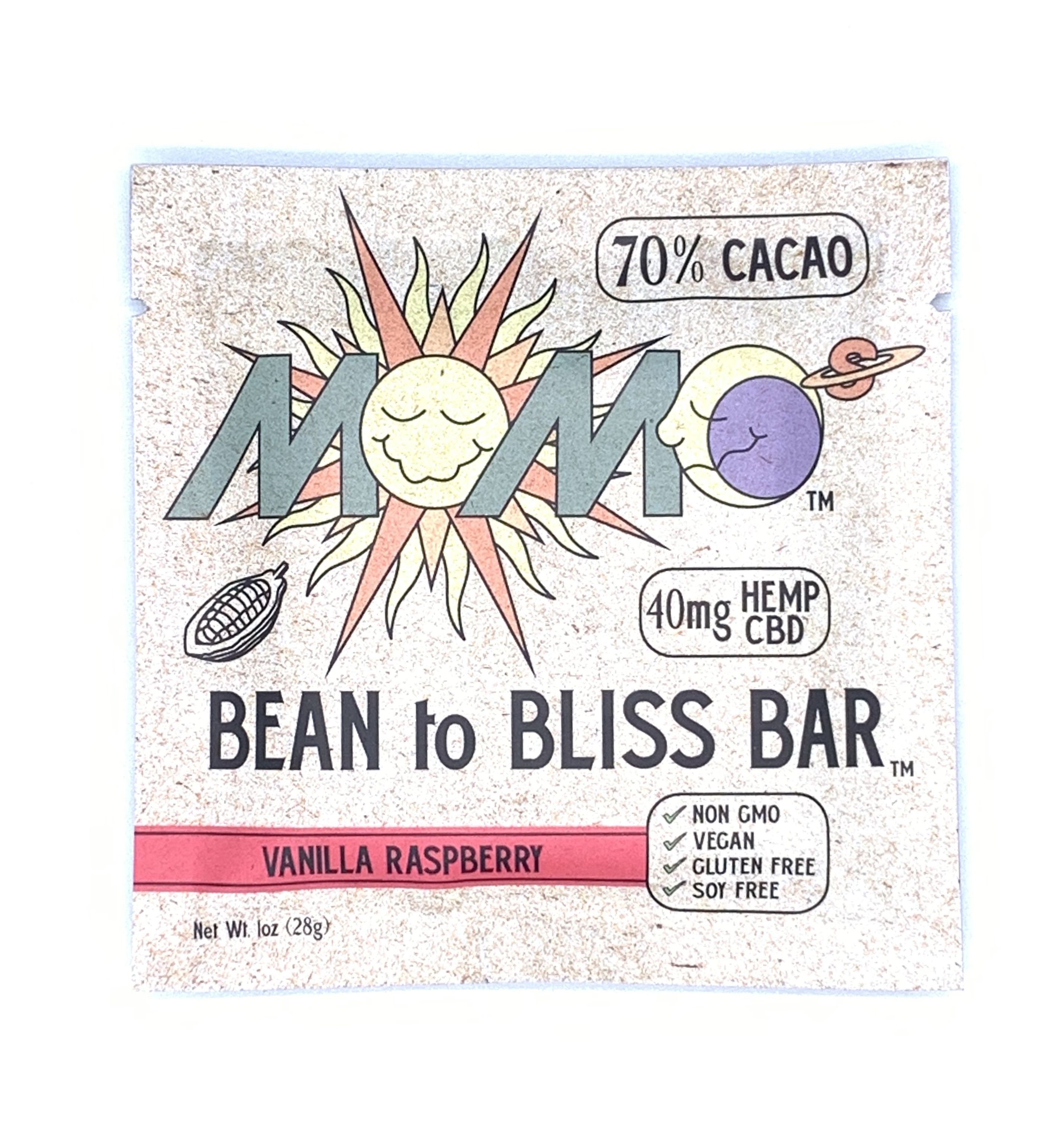 MOMO's Bean to BLISS Bar- Vanilla Raspberry