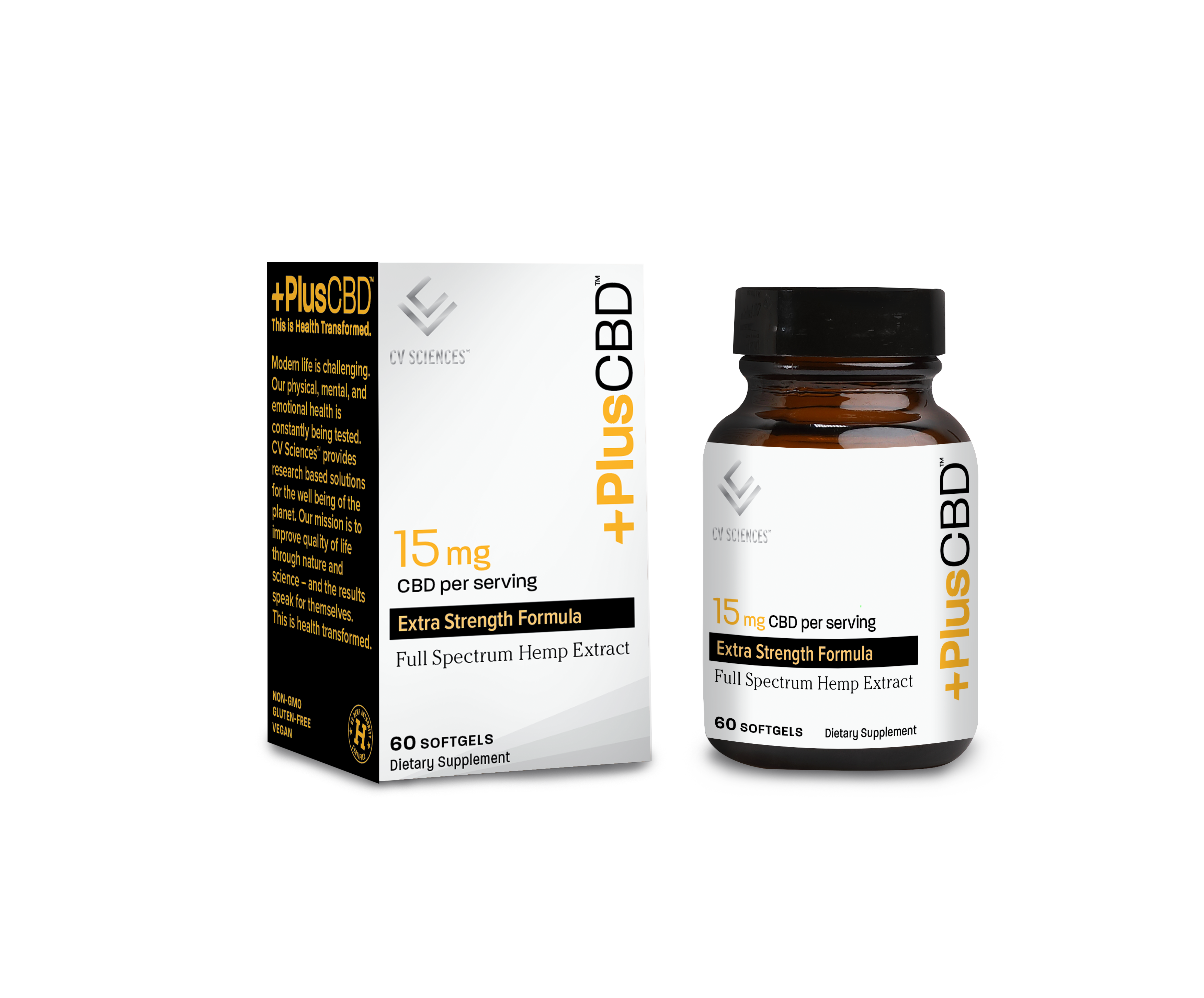 PlusCBD Extra Strength Softgels - 15 mg -  60 ct